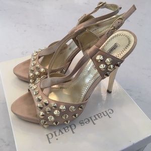 Charles David Techie Champagne Satin Stiletto Heel